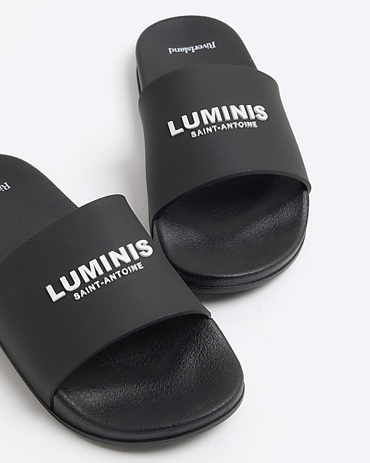 Boys Black Luminis Sliders