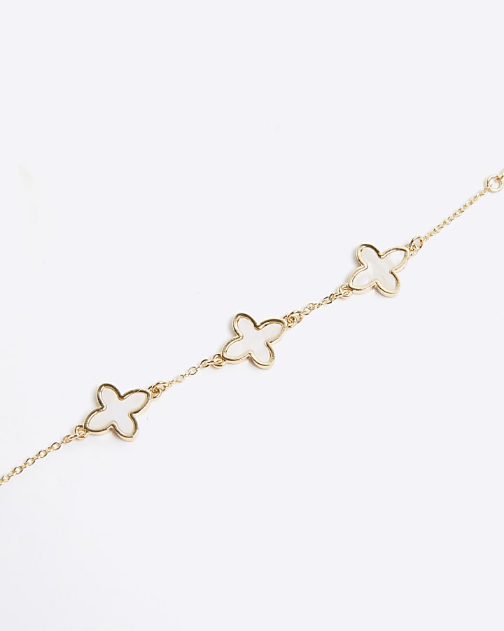 Girls gold clover bracelet