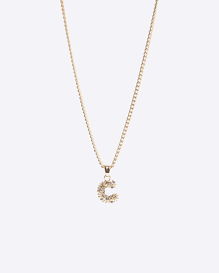 Gold C Initial Necklace