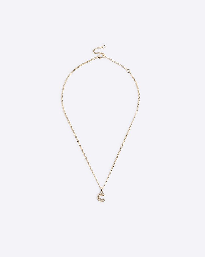 Gold C Initial Necklace