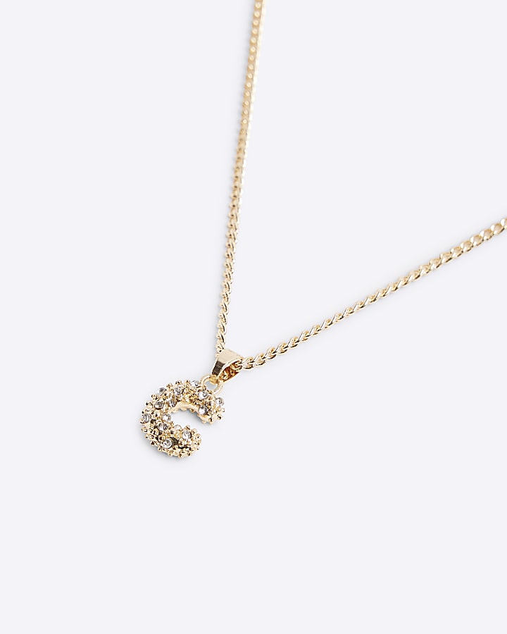 Gold C Initial Necklace