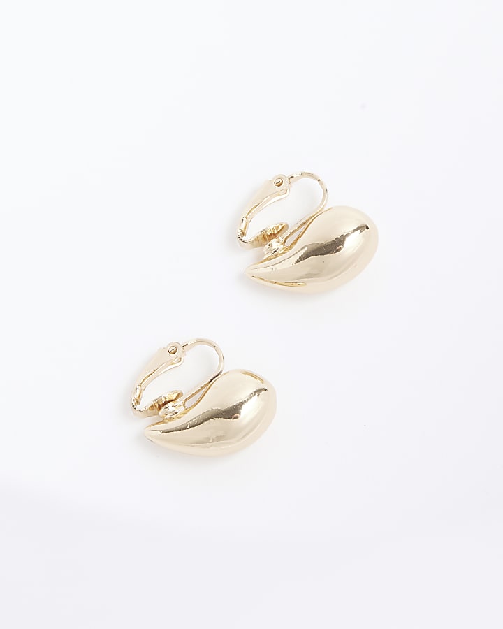 Girls gold dome clip on earrings