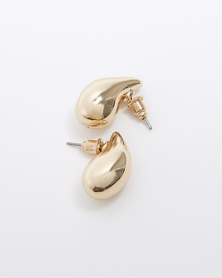 Girls gold dome earrings