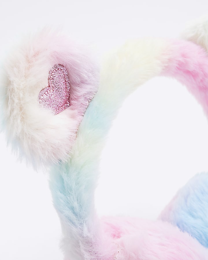 Grey Faux Fur Tie Dye Ear Earmuffs