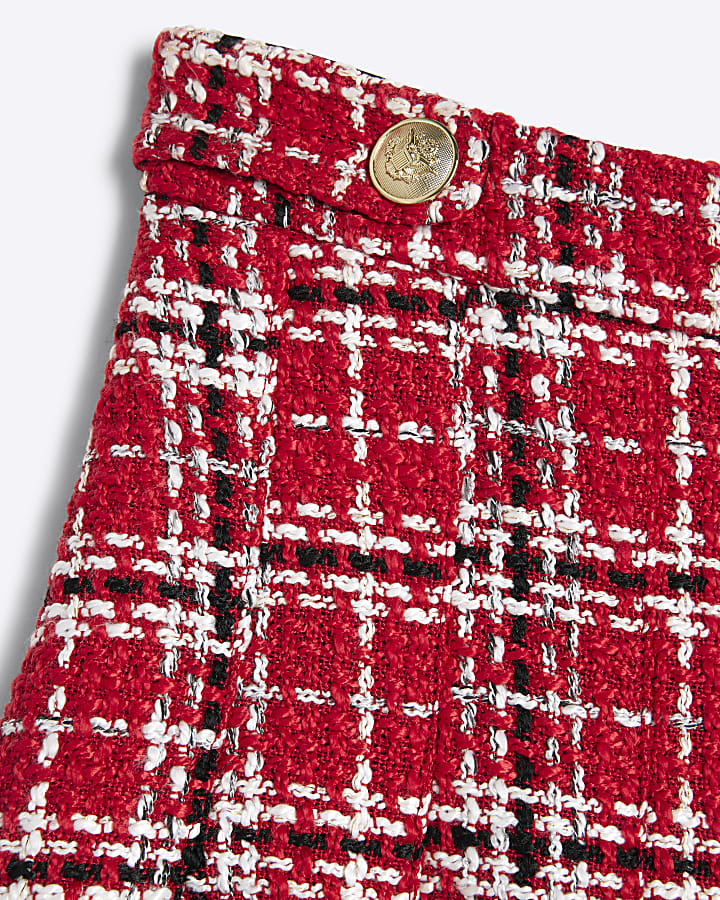 Girls Red Boucle Skirt