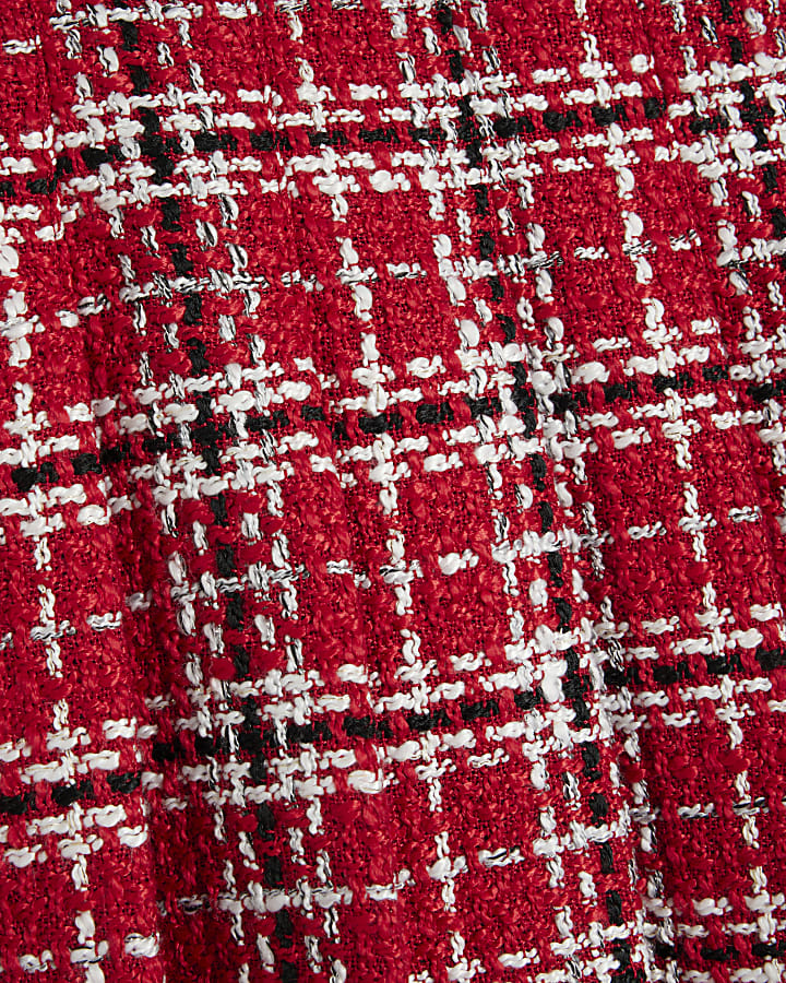 Girls Red Boucle Skirt