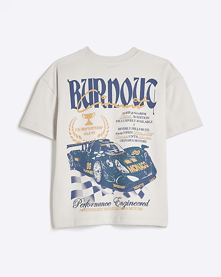 Boys Grey Motor Cross Car T-Shirt