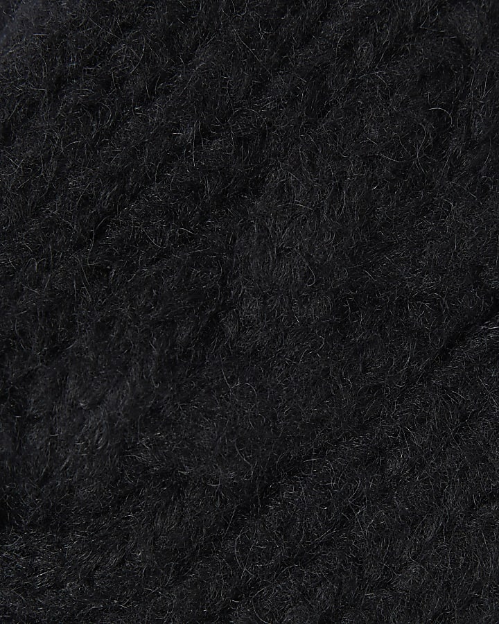 Girls Black Knitted Poncho Bundle