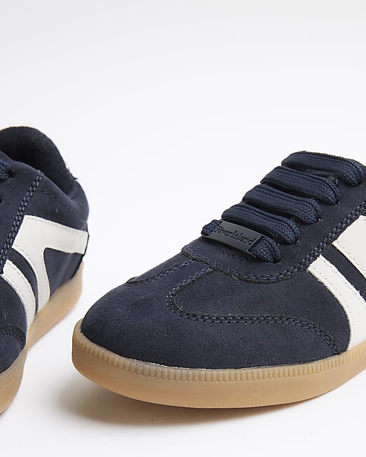 Boys Navy Lace Up Trainers