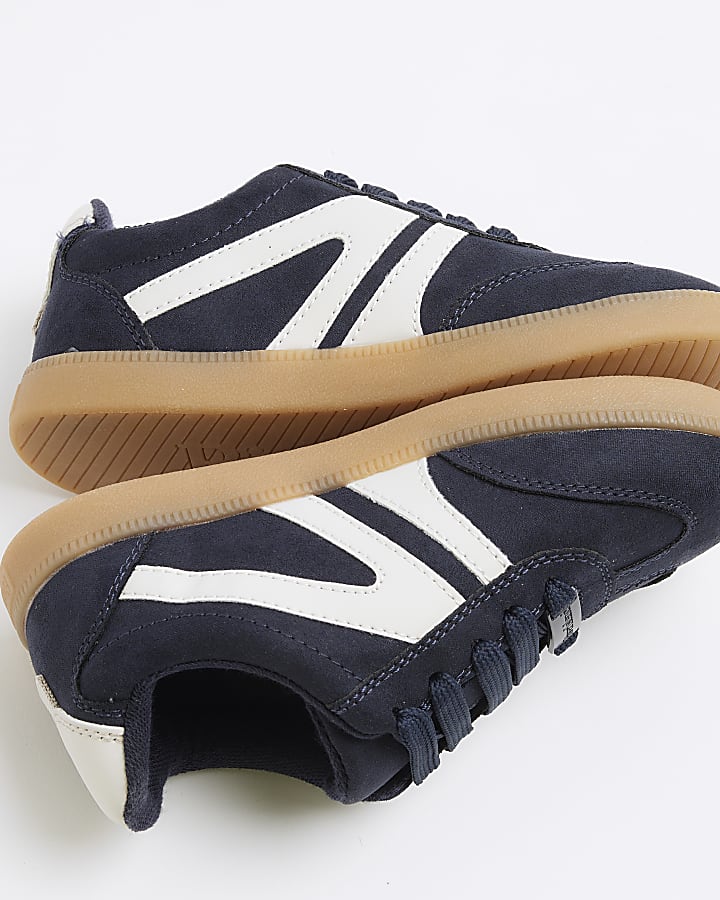 Boys Navy Lace Up Trainers