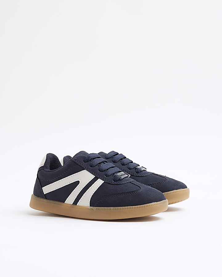 Boys Navy Lace Up Trainers