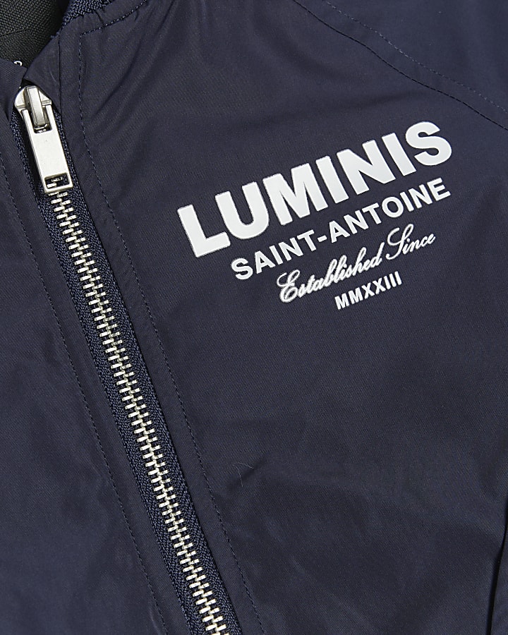 Boys Navy Luminis Nylon Bomber Jacket