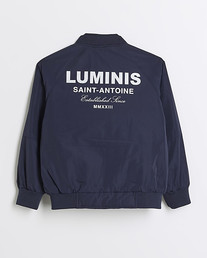 Boys Navy Luminis Nylon Bomber Jacket