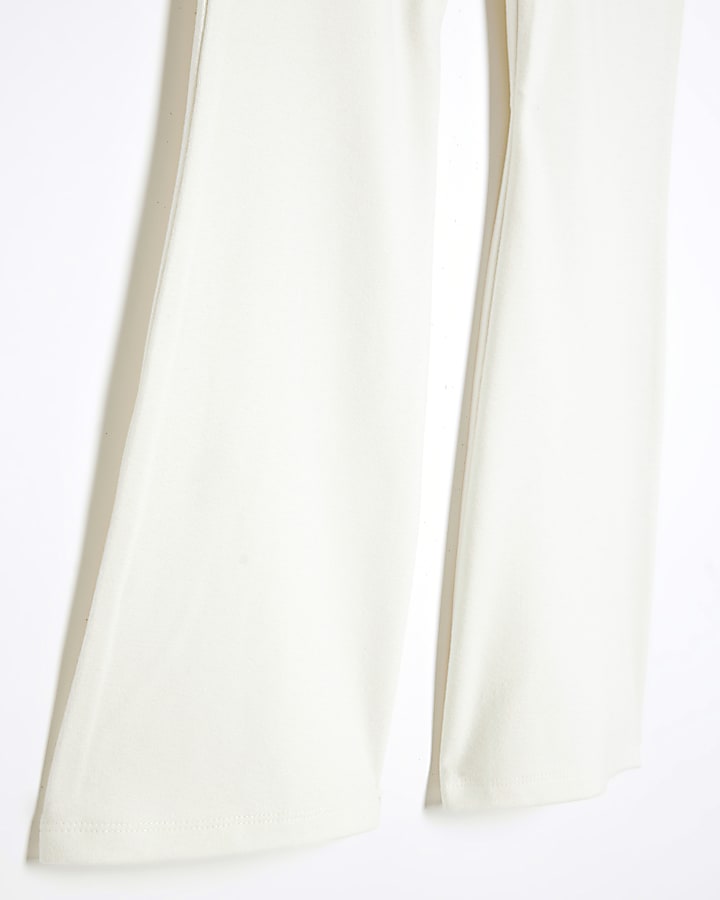 Girls Beige Flared Trousers