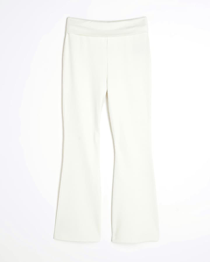 Girls Beige Flared Trousers