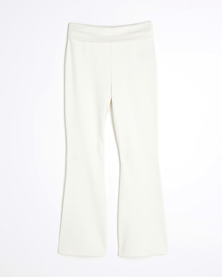 Girls Beige Flared Trousers