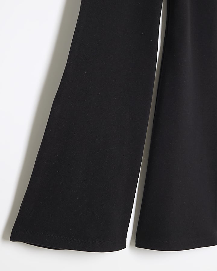 Girls Black Flared Trousers