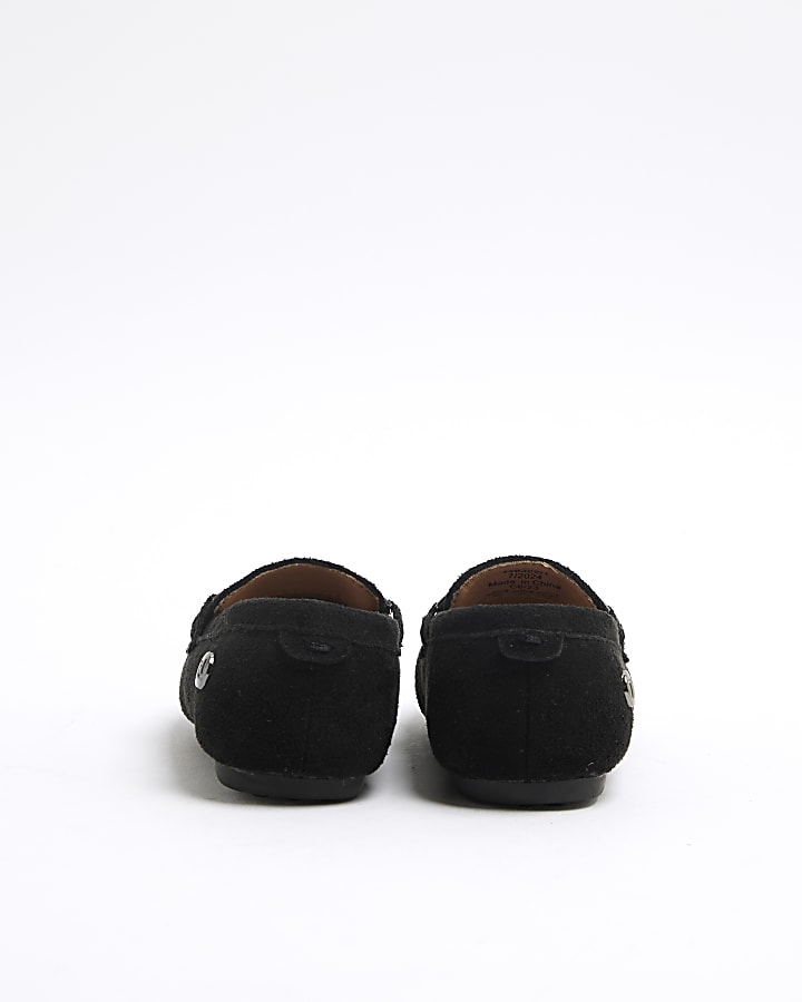 Mini Boys Black Suedette Loafers