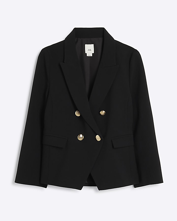 Girls Black Military Blazer