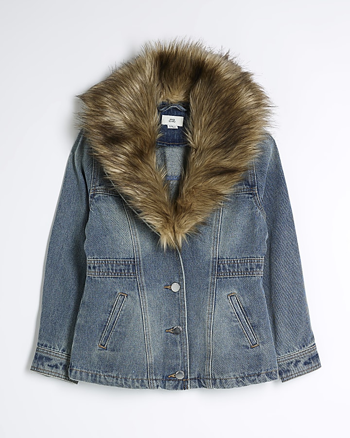 River island girls denim jacket online