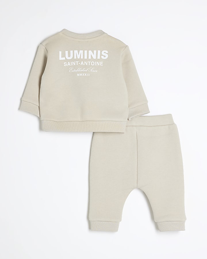 Baby Boys Beige Luminis Sweatshirt Set