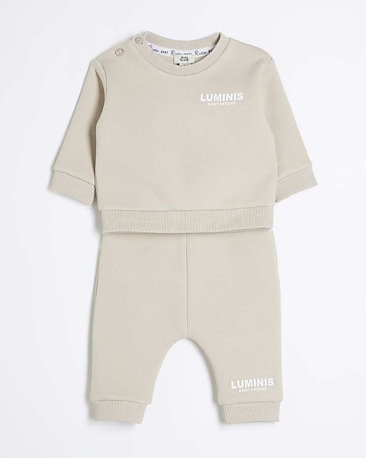 Baby Boys Beige Luminis Sweatshirt Set