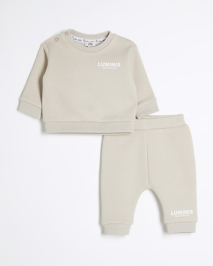 Baby Boys Beige Luminis Sweatshirt Set