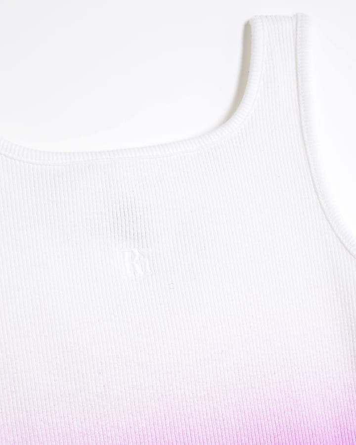 Girls pink dip dye tank top