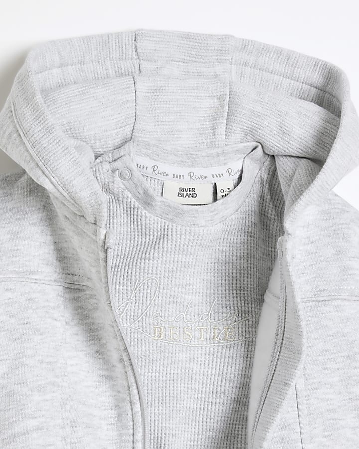 Baby Boys Grey Hoodie 3 Piece Set