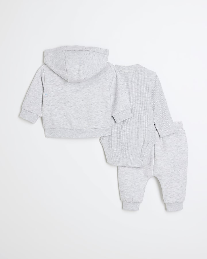 Baby Boys Grey Hoodie 3 Piece Set