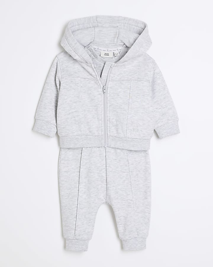 Baby Boys Grey Hoodie 3 Piece Set