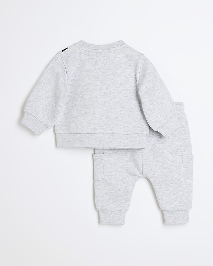 Baby Boys Grey Borg Bear Sweatshirt Set