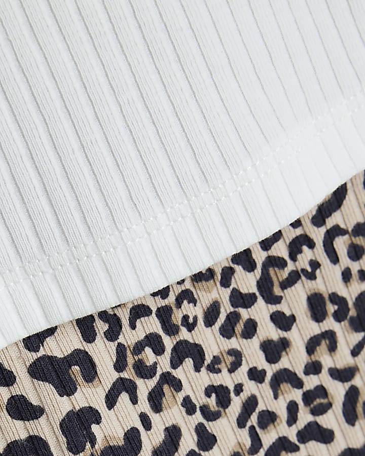 Baby Girls White Leopard Frill Headband Set