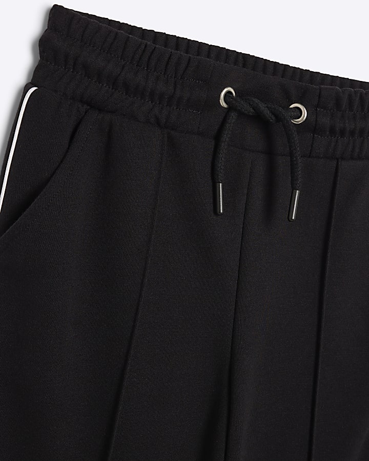 Girls black tipped wide leg joggers