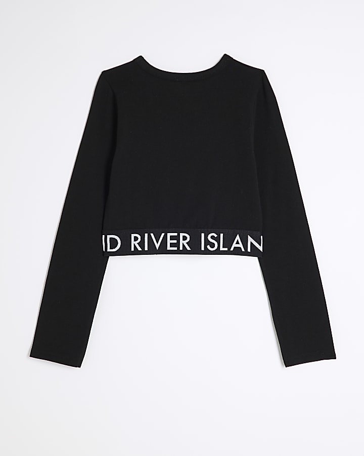 Girls Black RI Graphic Top