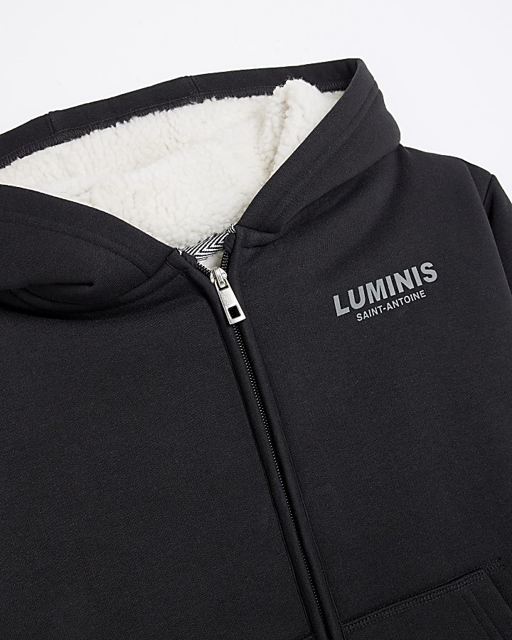 Boys Black Borg Lined Luminis Hoodie