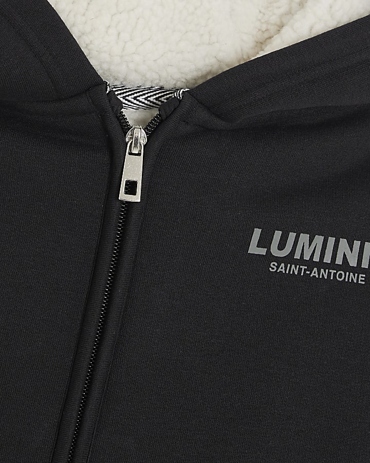 Boys Black Borg Lined Luminis Hoodie