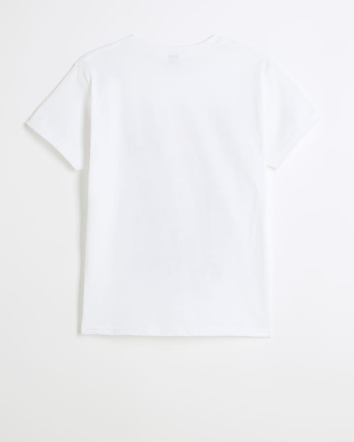 Girls white wild love tour graphic t-shirt