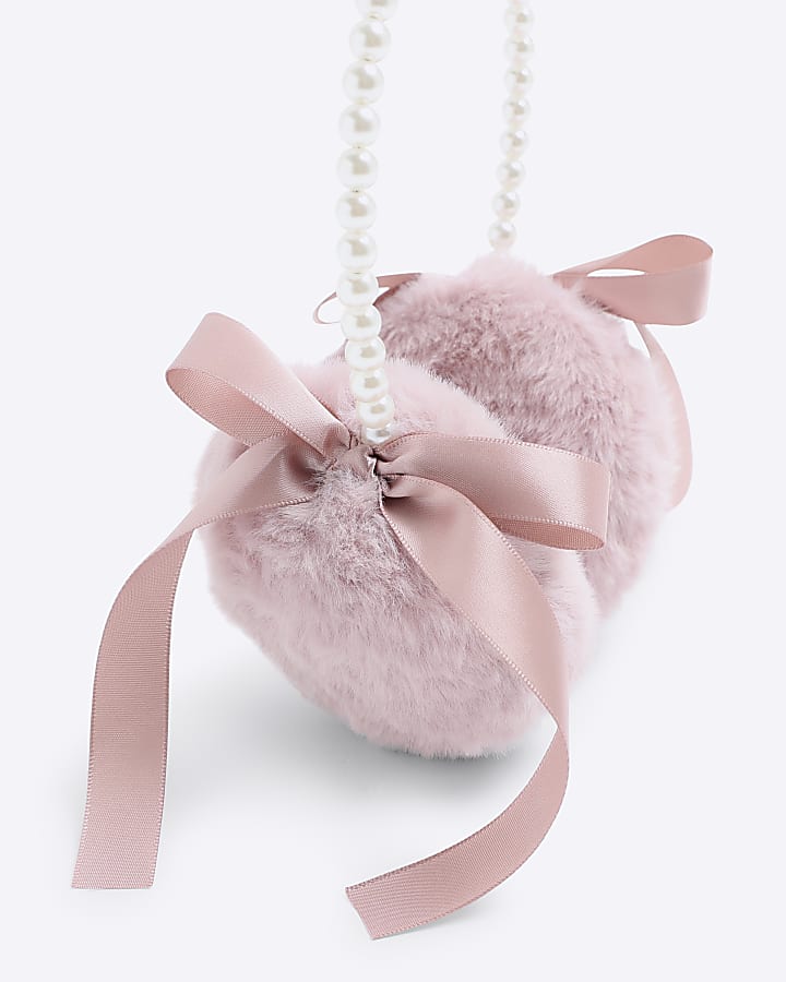 Pink Pearl Bow Ear Muffs