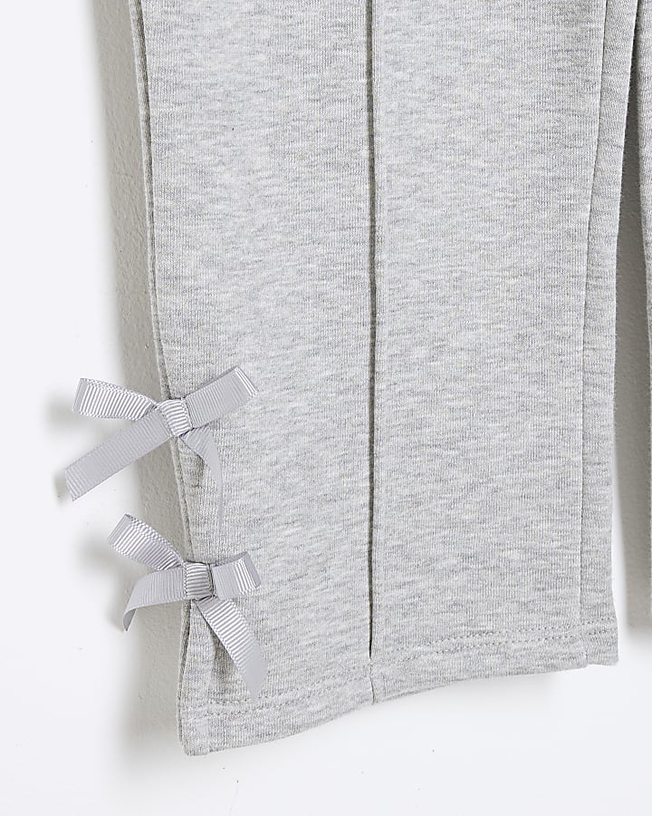 Mini Girls Grey Bow Hybrid Sweatshirt Set