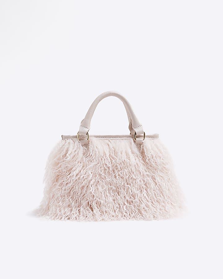 Pink Girl Faux Fur Tote Bag