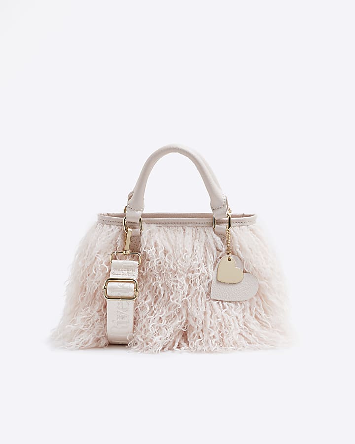 Pink Girl Faux Fur Tote Bag