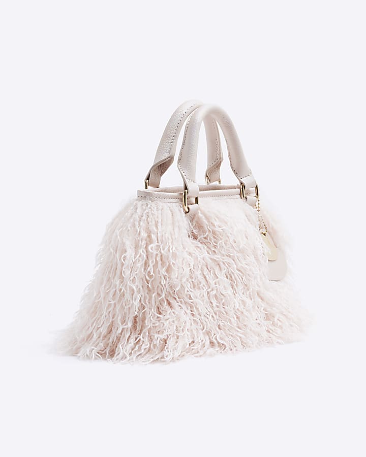 Pink Girl Faux Fur Tote Bag