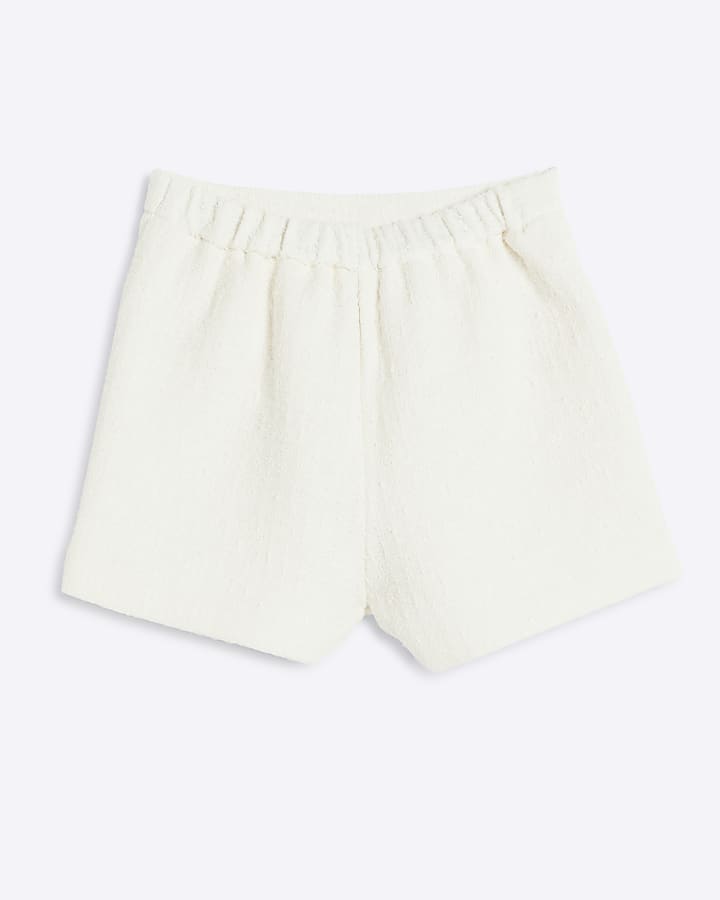 Girls cream boucle skort