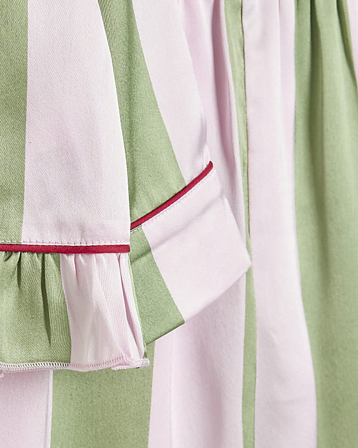 Mini Girls Pink Christmas Stripe Pyjama Set