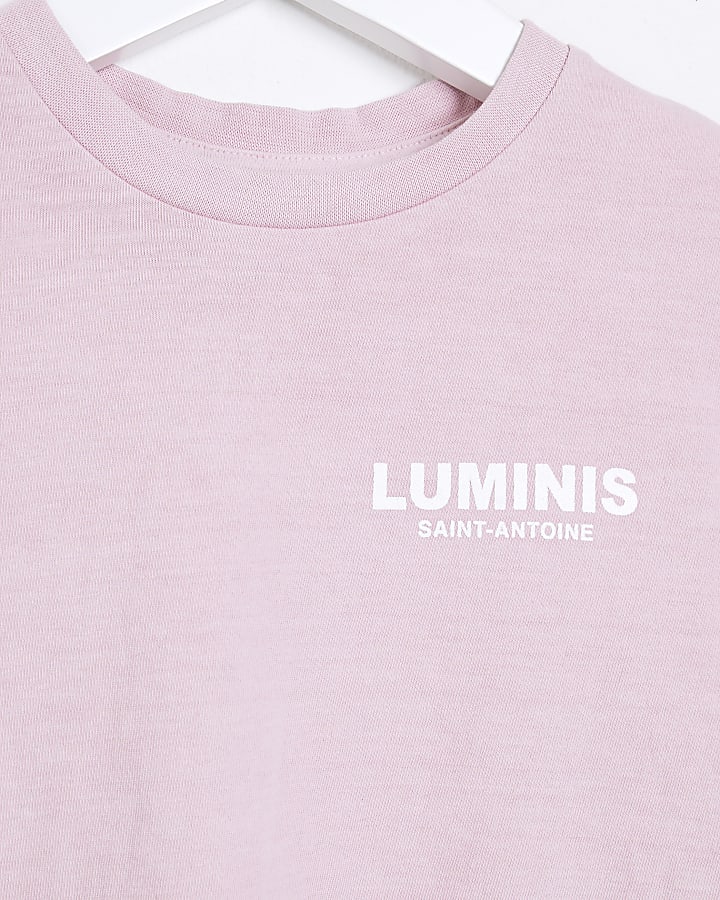 Mini pink Luminis graphic t-shirt