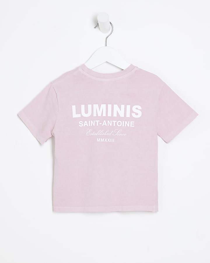 Mini pink Luminis graphic t-shirt