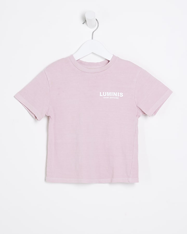 Mini pink Luminis graphic t-shirt