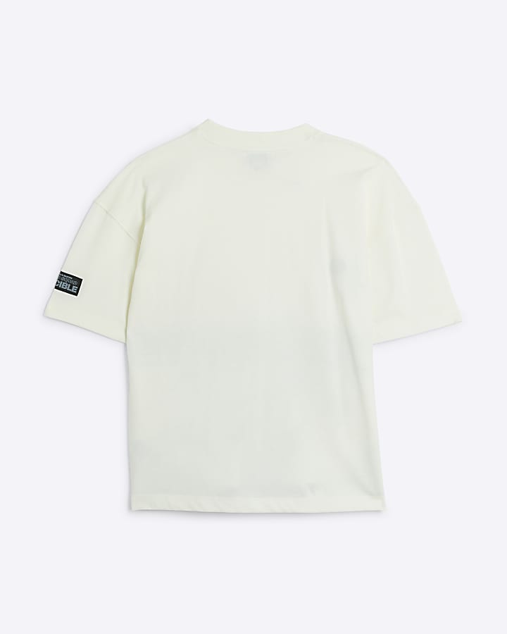 Boys beige basketball graphic t-shirt