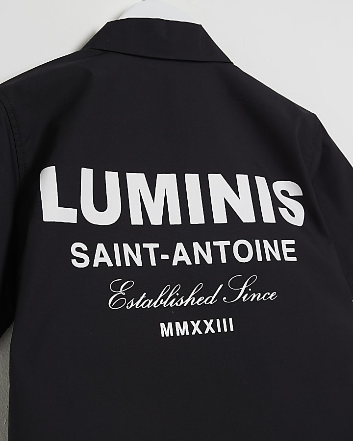 Mini boys black Luminis graphic shirt